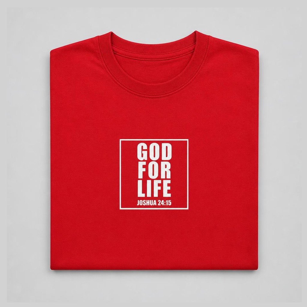 God For Life Commitment Tee in Red