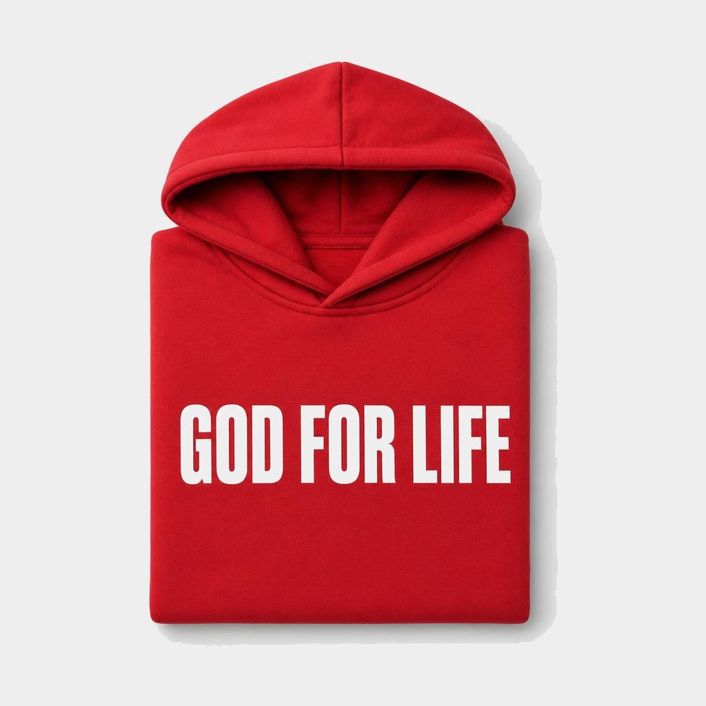 God For Life Statement Hoodie in Red