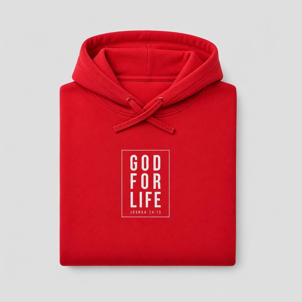 God For Life Commitment Hoodie in Red