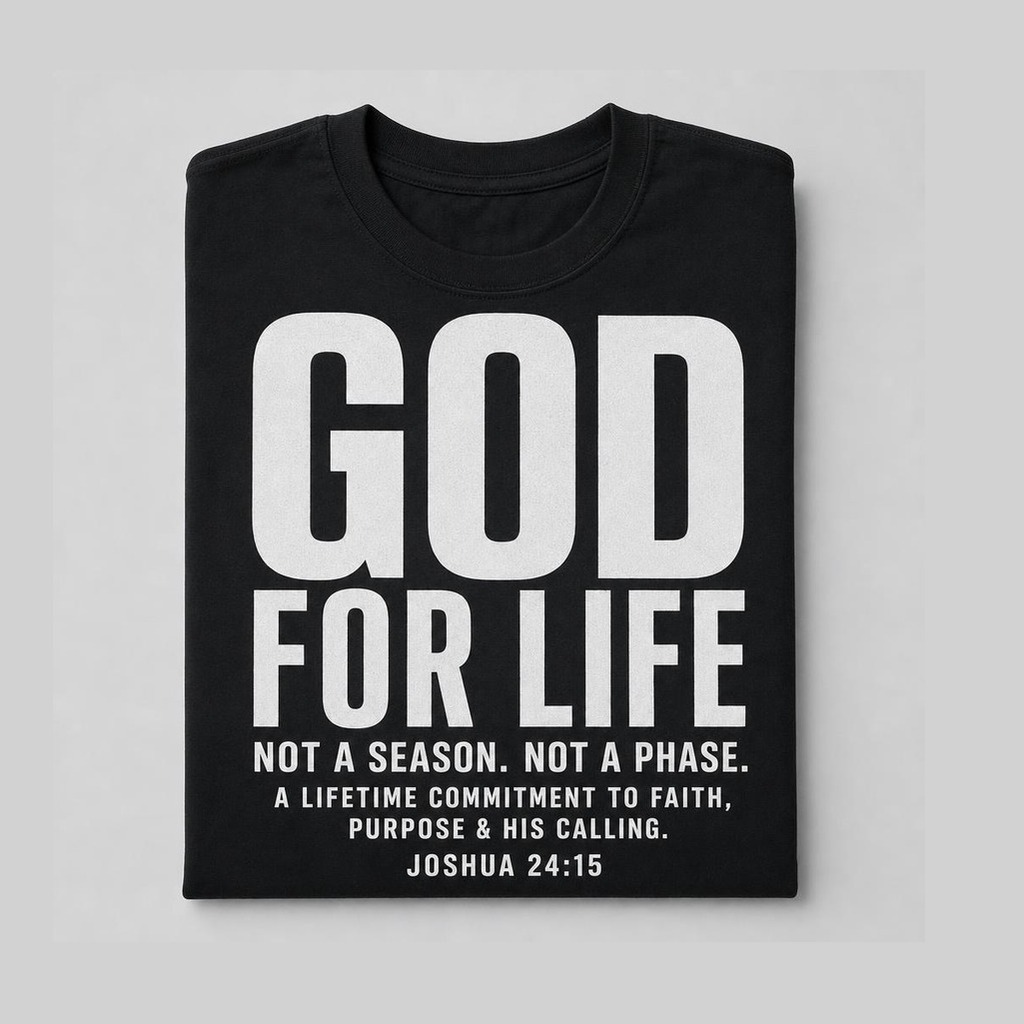 God For Life Original Commitment Tee in Black