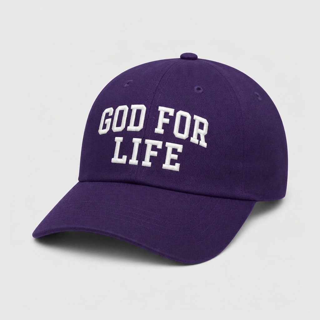 God For Life Statement Cap in Royal Purple