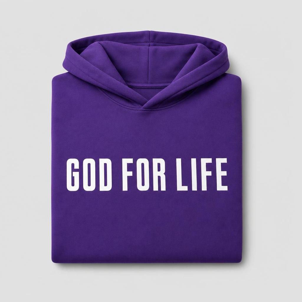 God For Life Statement Hoodie in Royal Purple