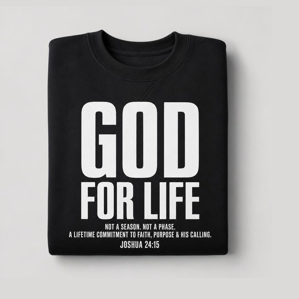 God For Life Original Commitment Crewneck in Black