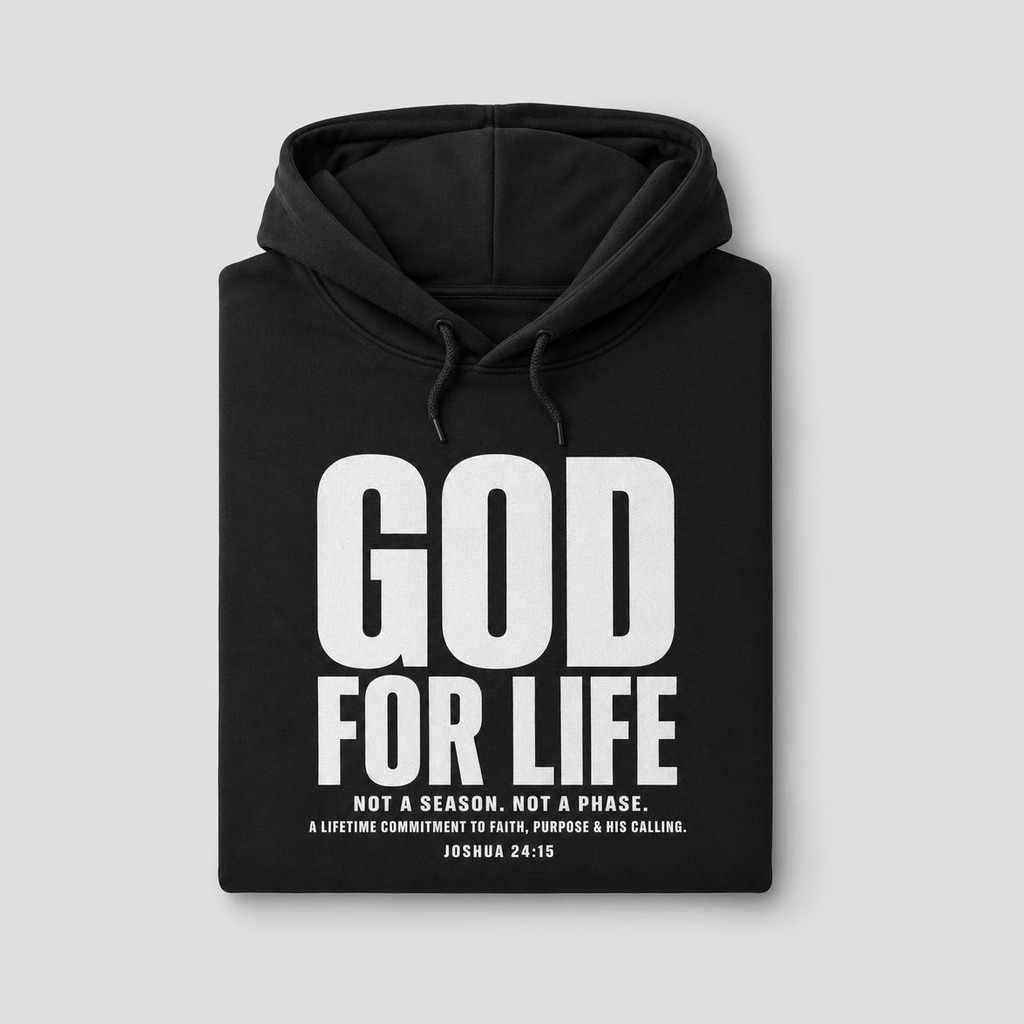 God For Life Original Commitment Hoodie in Black