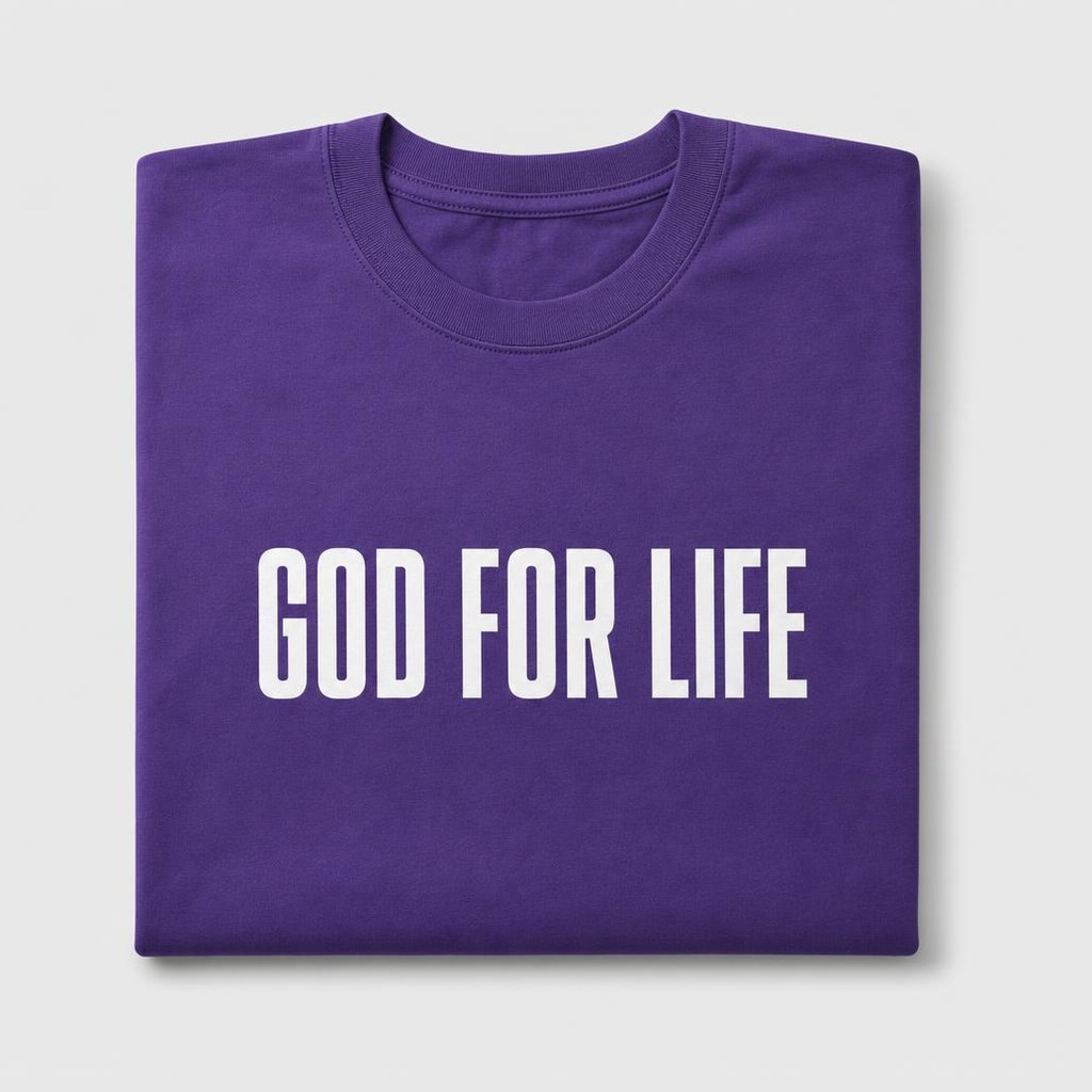 God For Life Statement Tee in Royal Purple