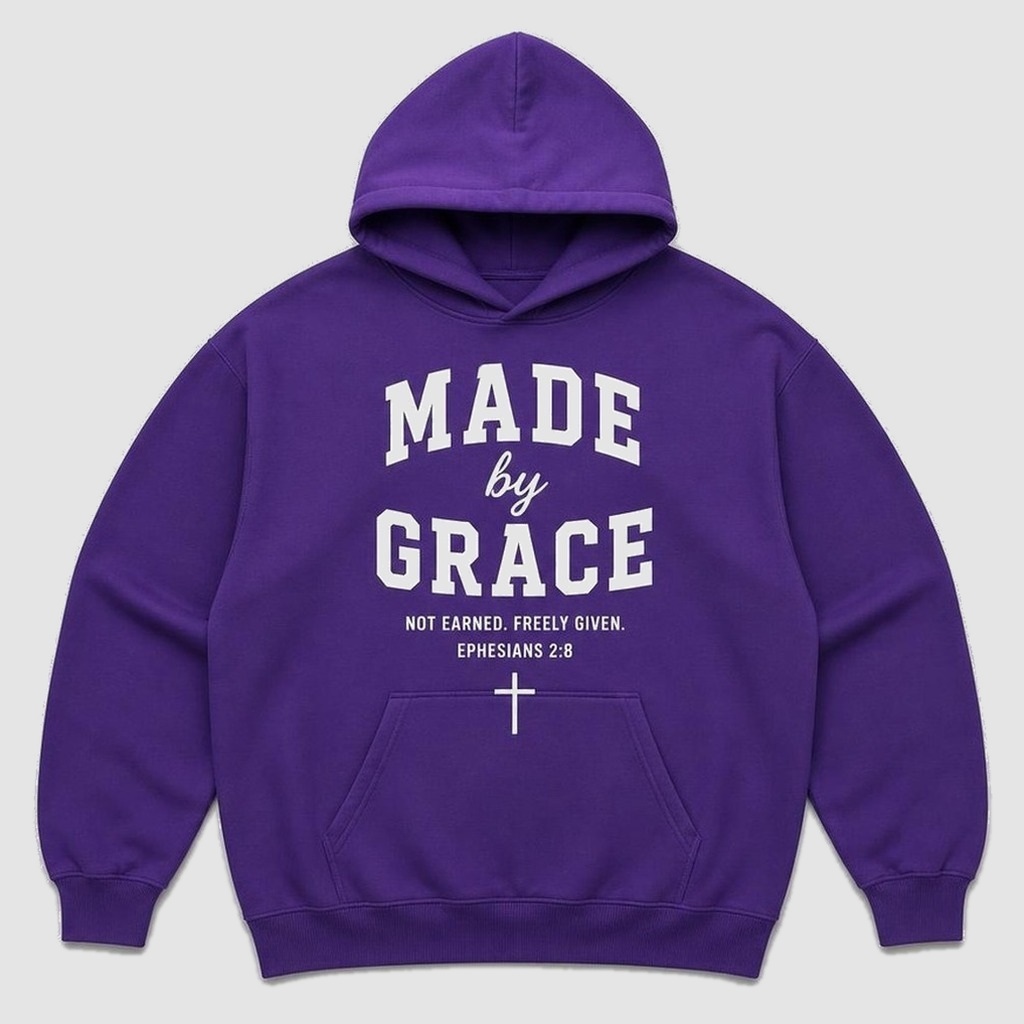 Made by Grace Eph. 2:8 Hoodie in Royal Purple