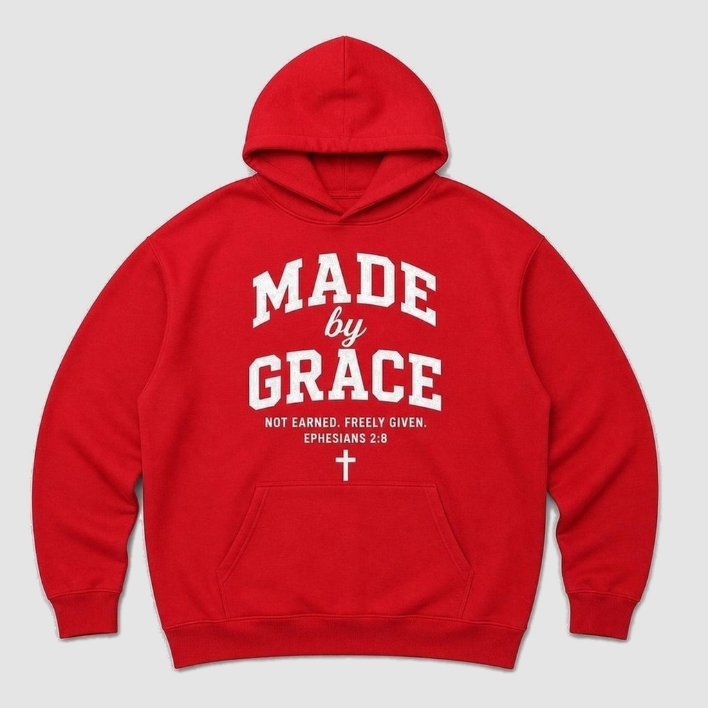 Made by Grace Eph. 2:8 Hoodie in Red