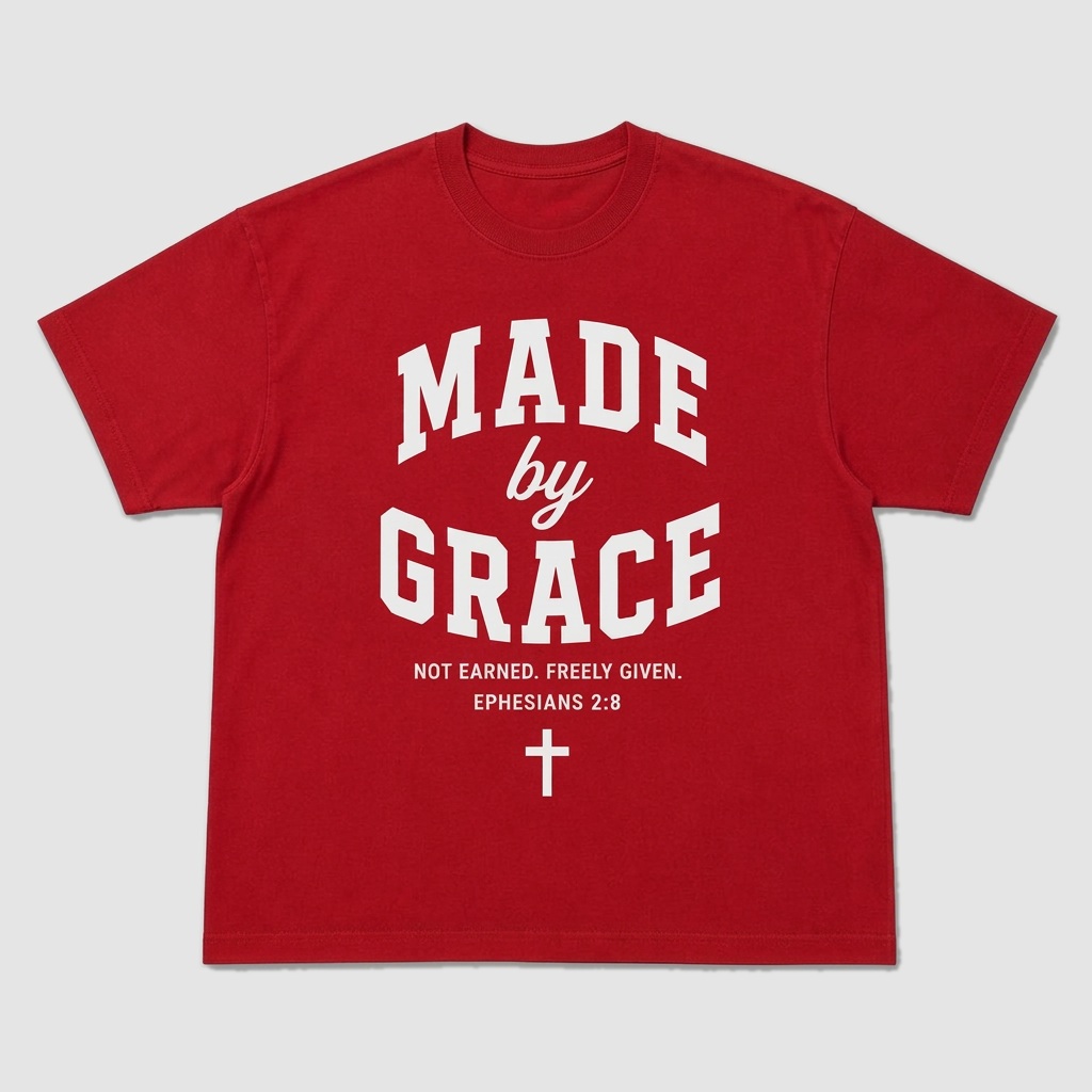 Made by Grace Eph. 2:8 Tee in Red